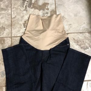 LOFT Petite Maternity Dark Wash Straight Leg Jean